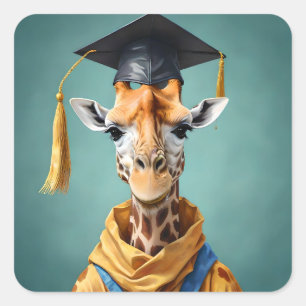 Kultur: en Giraffes Studenten-dag. Fyrkantigt Klistermärke