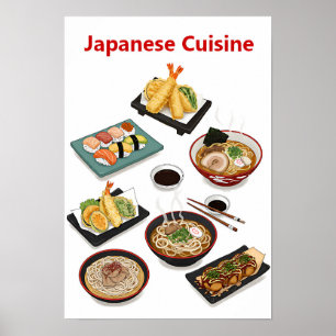 Kultur genom japanskt Cuisine Poster