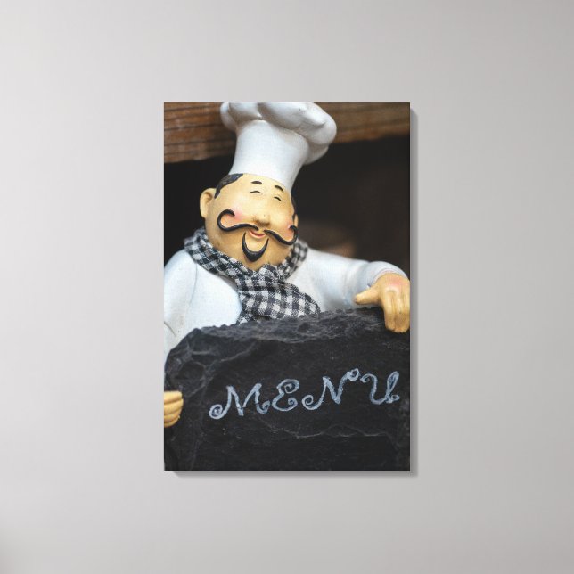 Kultur-inställningstid: Chef med Menu Canvastryck (Framsida)