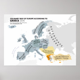Kultur Karta i Europa enligt Grekland Poster