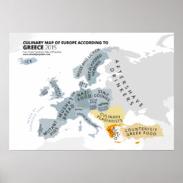Kultur Karta i Europa enligt Grekland Poster
