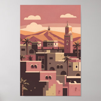 Kulturarv Marrakech City 4K Vector Poster