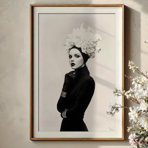 Kulturbloom: Avant-Garde Monokrome Mode Poster