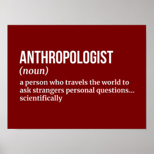 Kulturell antropolog - lustig definition poster