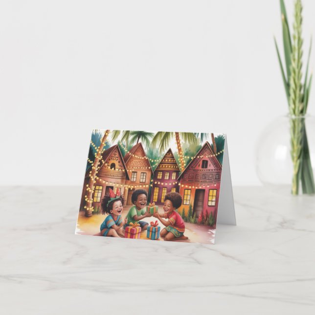 Kulturell Familj Festlig Julkort Helgkort (Framsida)