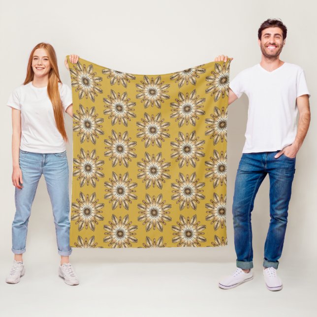Kulturell Mandala-design Fleecefilt (På plats)