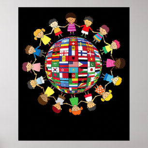 Kulturell mångfald Kids runt om i världen Poster