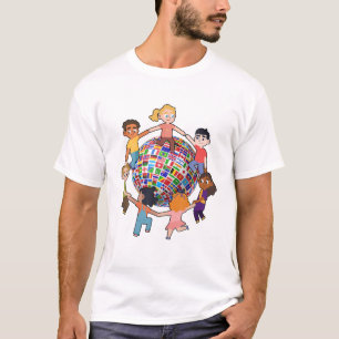 Kulturell mångfald Världs flaggor Olika nationalie T Shirt