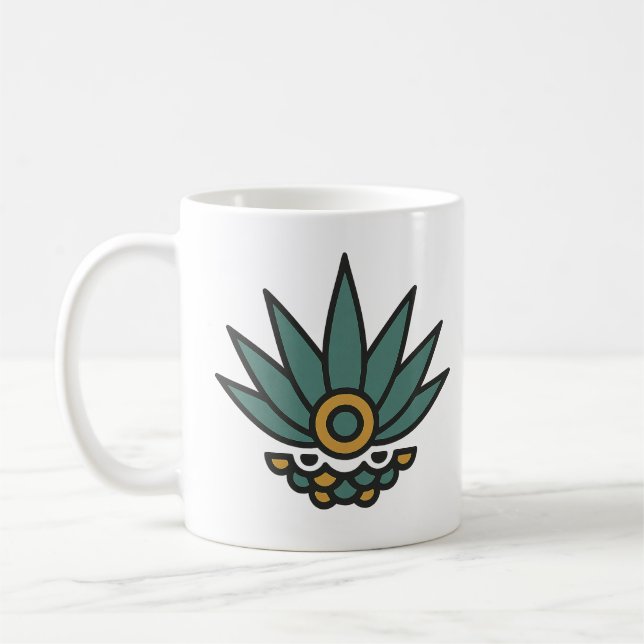 Kulturell Symbolism - Agave, Eagle & Snake Heart Kaffemugg (Vänster)