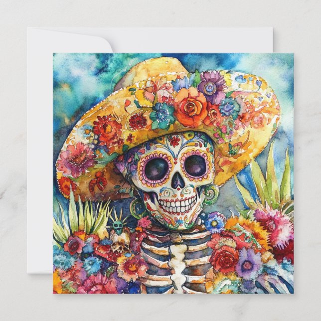 Kulturen Firande Day of the dead Inbjudningar (Framsida)