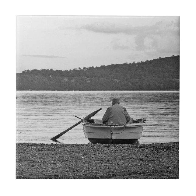 Kulturfoto för coola av den egeiska fiskaren kakelplatta (Framsidan)