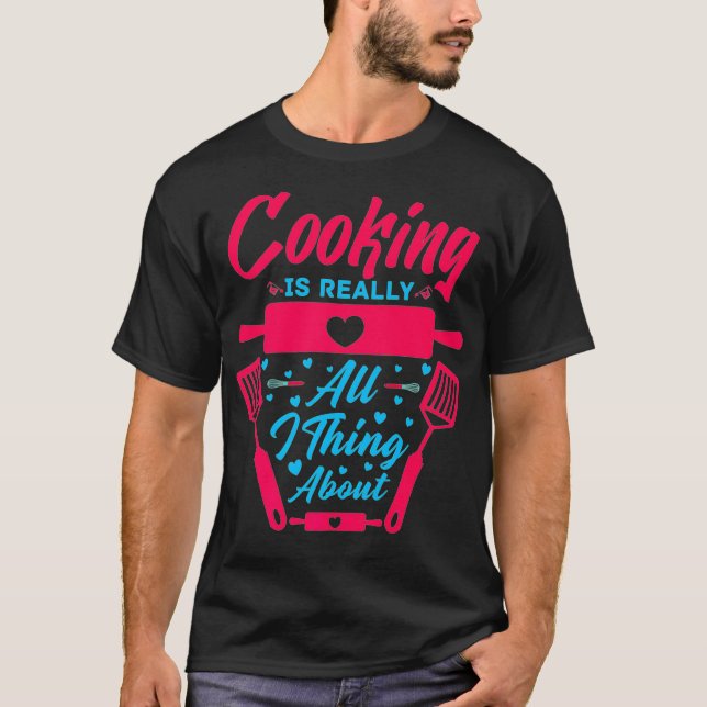 Kulturkonst Cooking Kitchen Chef Cook Knivar Food T Shirt (Framsida)