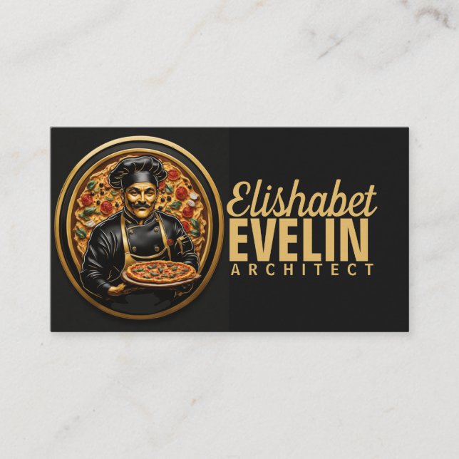 Kulturkonst: Pizza Chef Visitkort (Framsida)