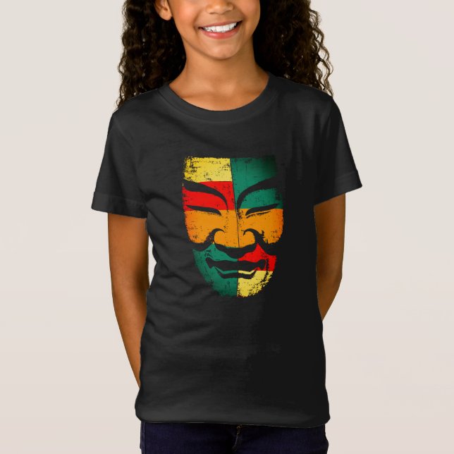 Kulturmaskdesign T-shirt – Vintage slitna look (Framsida)