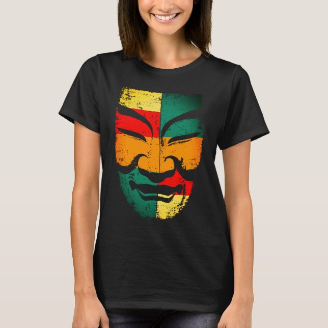Kulturmaskdesign Tee - Vintage Distress-utseende (Framsida)