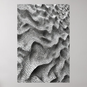 Kulturmosaik Vågar: en geometrisk 3D-färgning Poster