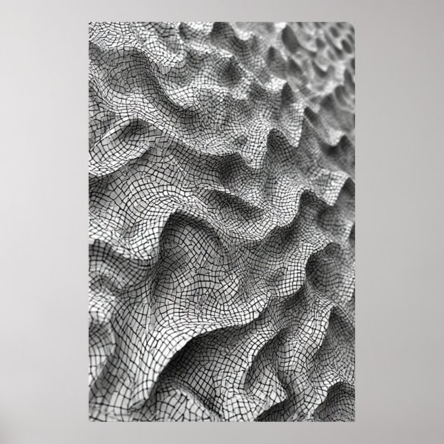 Kulturmosaik Vågar: en geometrisk 3D-färgning Poster (Framsidan)