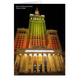 Kulturpalats och vetenskap, Warszawa, Polenkort Hälsningskort