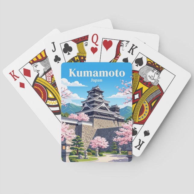 Kumamoto slott Japan Casinokort (Baksidan)