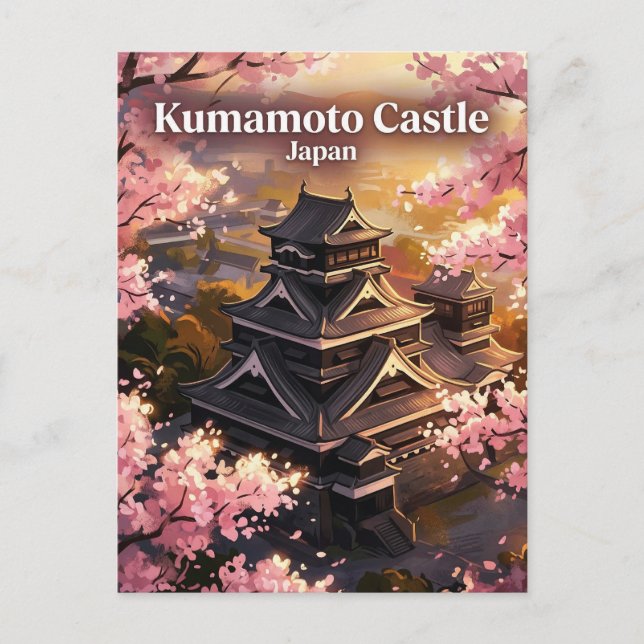 Kumamoto slott Japan Vykort (Framsida)
