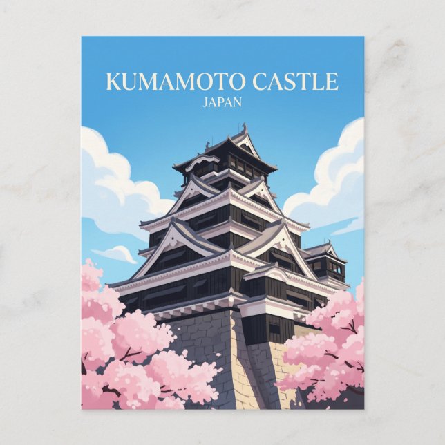 Kumamoto slott Japan Vykort (Framsida)