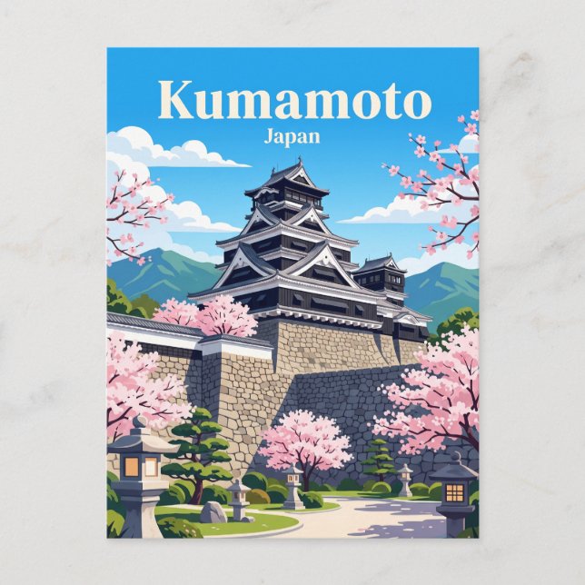Kumamoto slott Japan Vykort (Framsida)