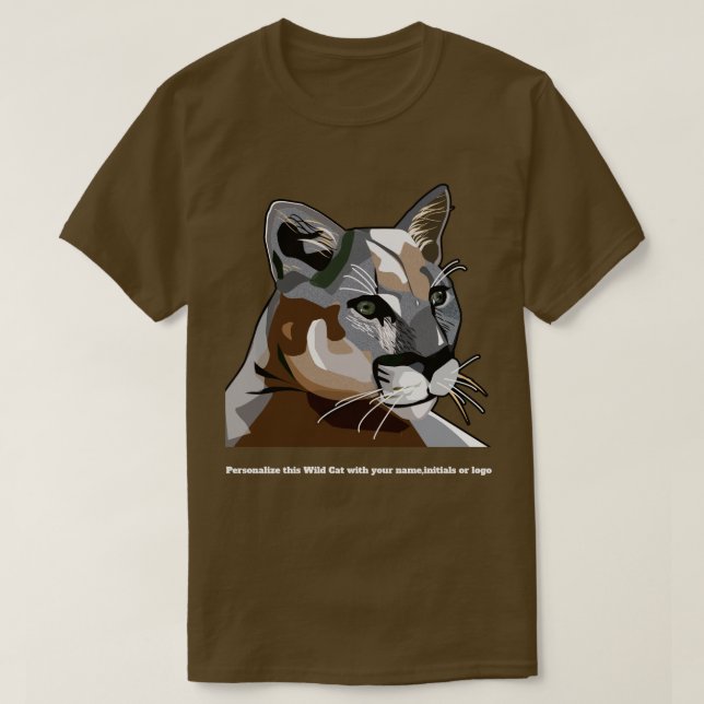 Kumar eller bergsskjorta, Lejona eller Puma T-skjo T Shirt (Design framsida)