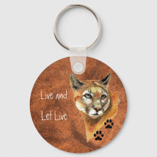 Kumarberget Puma Lejon "Lev och låt leva" Nyckelring