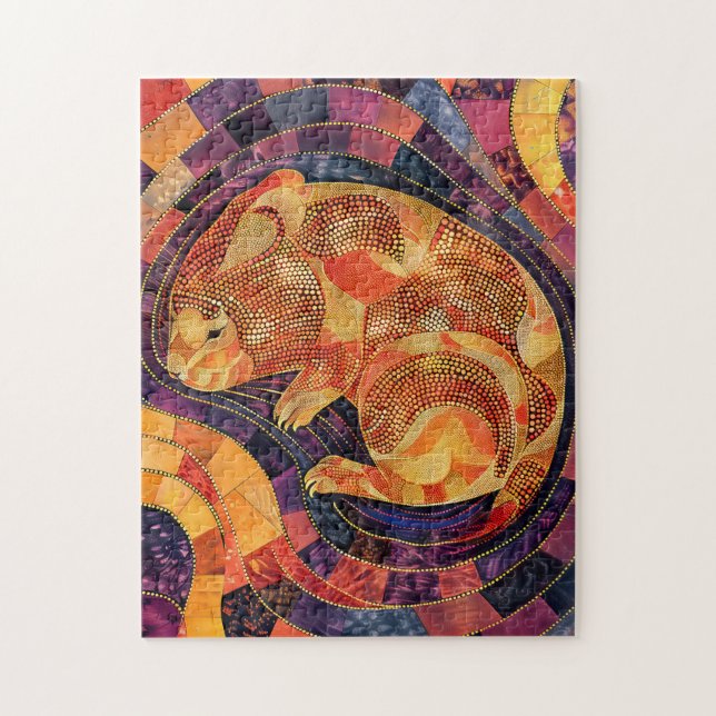 Kumbat i Aborigine Dot Art Stil Pussel (Vertikal)