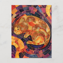 Kumbat i Aborigine Dot Art Stil Vykort