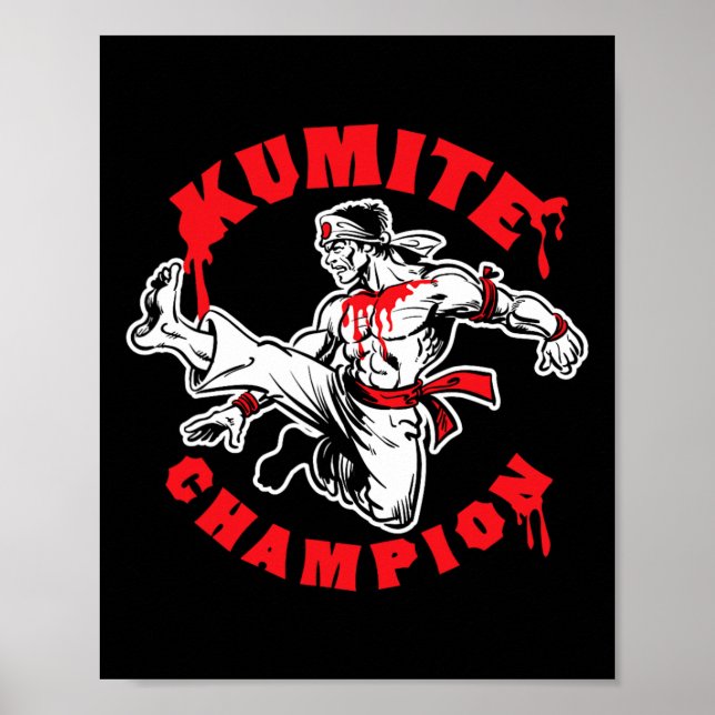 Kumite Champion Blood Sports Karate Kung Fu Kick  Poster (Framsidan)