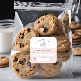 Kummel Bakery Allergy Alert Ingredients Food safet Fyrkantigt Klistermärke