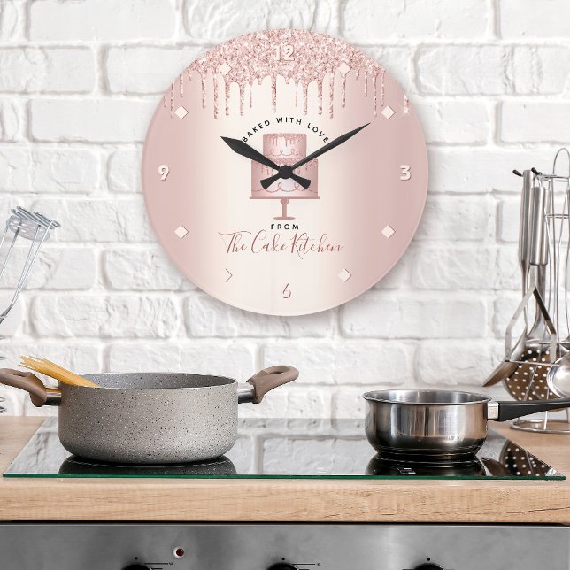 Kummel Bakery Pastry Chef Ro Guld Glitter Drivruti Stor Klocka (Skapare uppladdad)