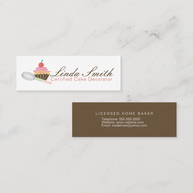 Kummel-bakverk-dekorator-cupkaka Mini Visitkort (Fram/baksida)