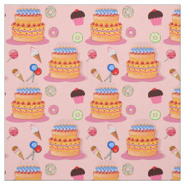 Kummel, iskräm, Lollipop, Muffinsar Design Mönster Tyg