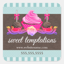 Kummel Pops och Cupcoa Bakery Box Sälar Runt Klistermärke