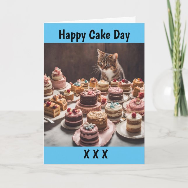 Kummelätande katt Födelsedag Firande Cute Cats Kort (Framsida)