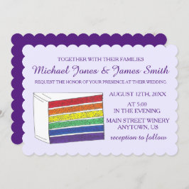 Kummelsegment av hbt-Gay pride-regnbåge Lagrar Brö Inbjudningar