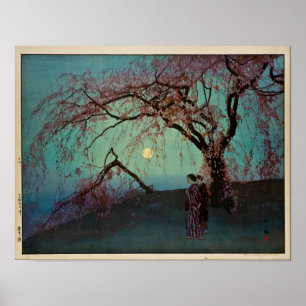 Kumoi Cherry Träd 1920 Japansk träblocktryck Poster