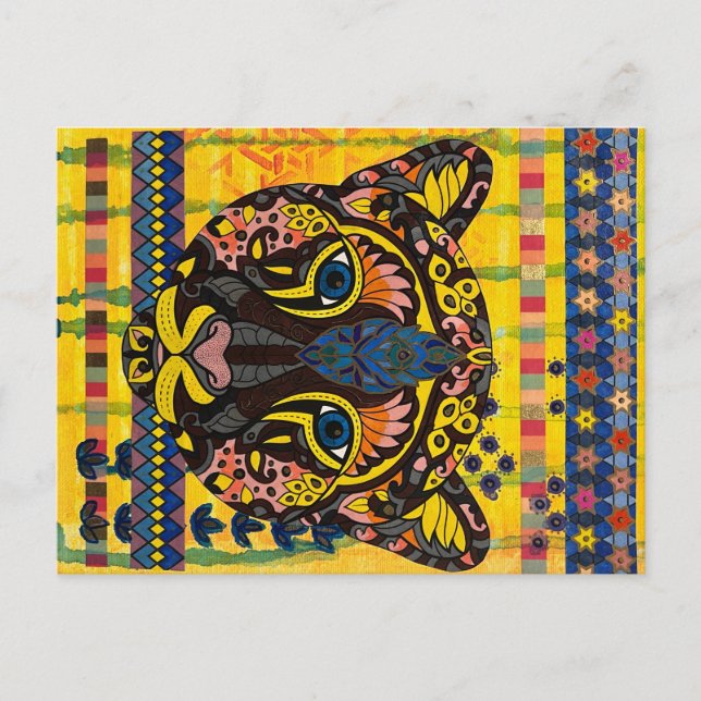 Kumpa på Bright Gult Background Post Card Vykort (Framsida)