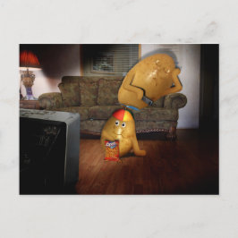 Kumpotatis med Far insomning på soffan Vykort