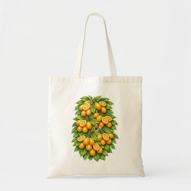 Kumquat Botanisk Citrusfrukt Tygkasse (Framsidan)