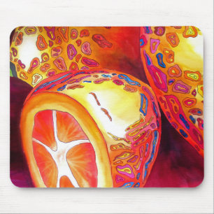 Kumquats orange citrus vattencolor frukt art musmatta