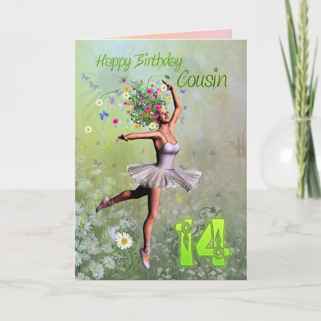 Kumsin 14 år, blomstermjölkskort kort (Framsida)