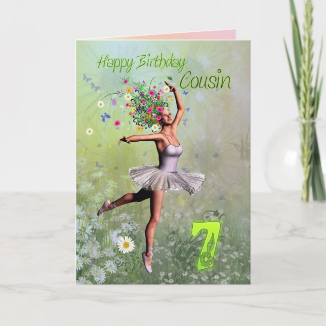 Kumsin ålder 7, blomstermjölkskort kort (Framsida)