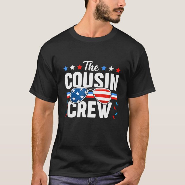 Kumsin besättning 4:e juli, patriotisk amerikansk  t shirt (Framsida)