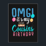 Kumsin Birthday Cake Funny Balloon Boys Kid Party Vykort<br><div class="desc">Kumsin Birthday Cake Funny Balloon Boys Kid Party. Familjekusin utfits för barn.</div>