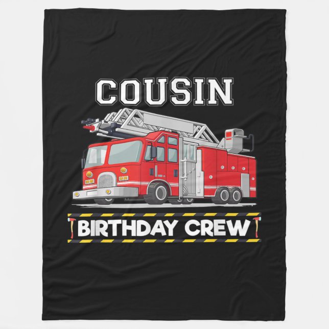 Kumsin Birthday Crew Matching Family Firefighter Fleecefilt (Framsidan)