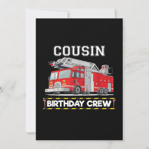 Kumsin Birthday Crew Matching Family Firefighter Julkort