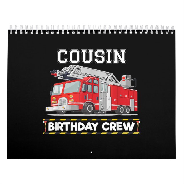Kumsin Birthday Crew Matching Family Firefighter Kalender (Omslag)